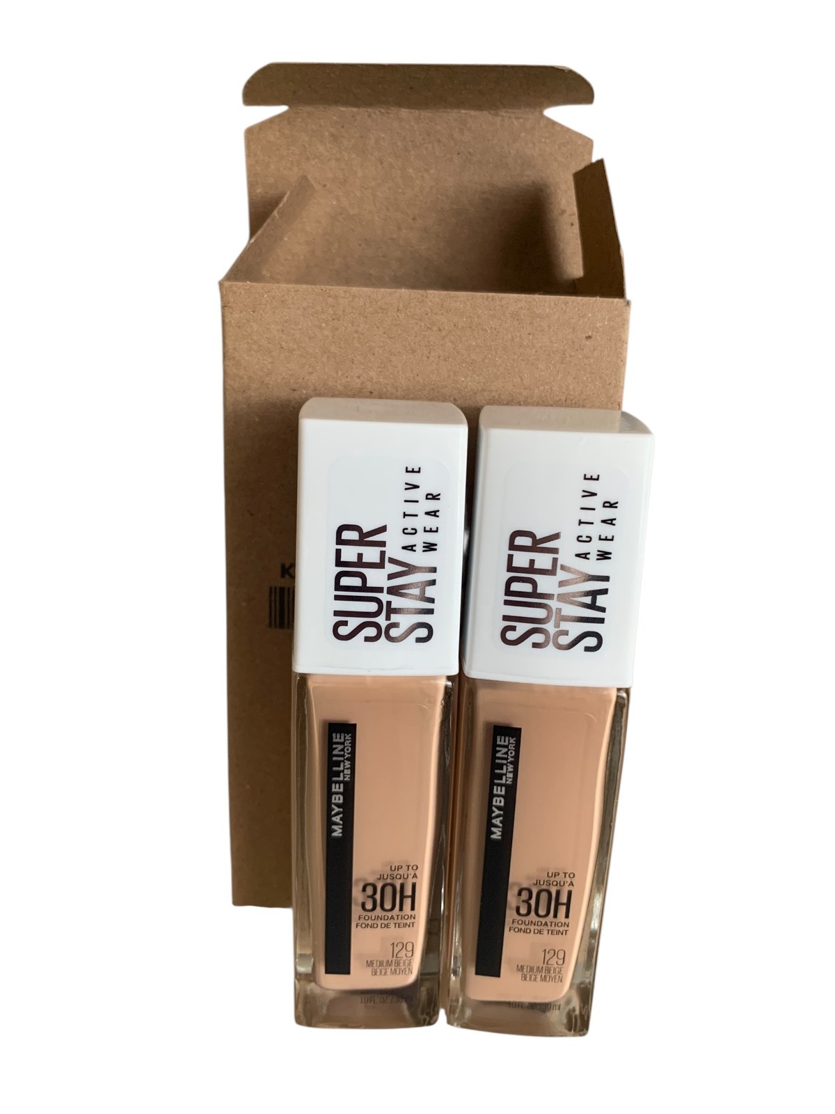 2 Pack Maybelline Superstay Full Coverage 30 Hour Foundation 129 Medium Beige