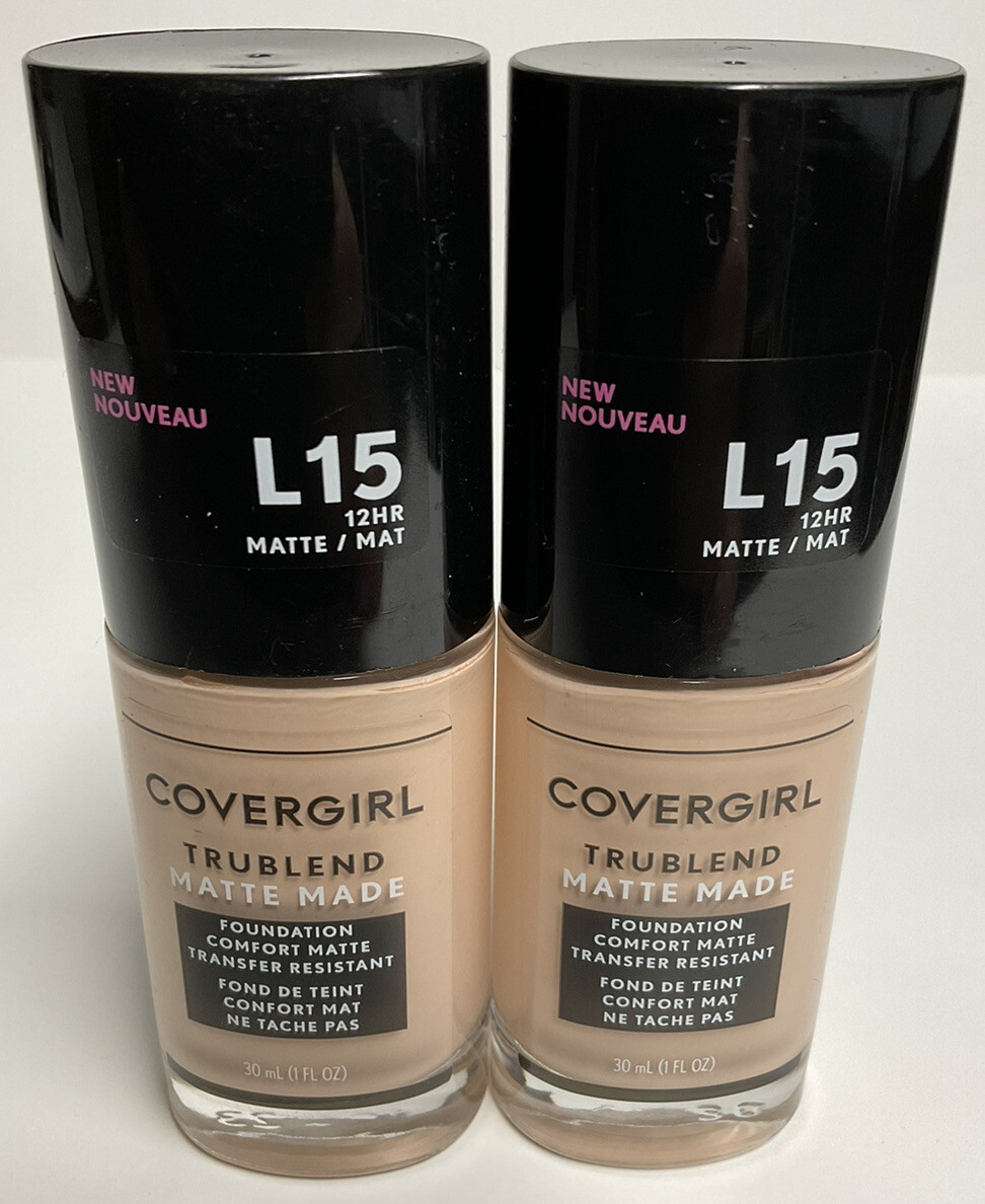 *Lot of 2* CoverGirl TruBlend (L15 Porcelain) Matte Made Foundation