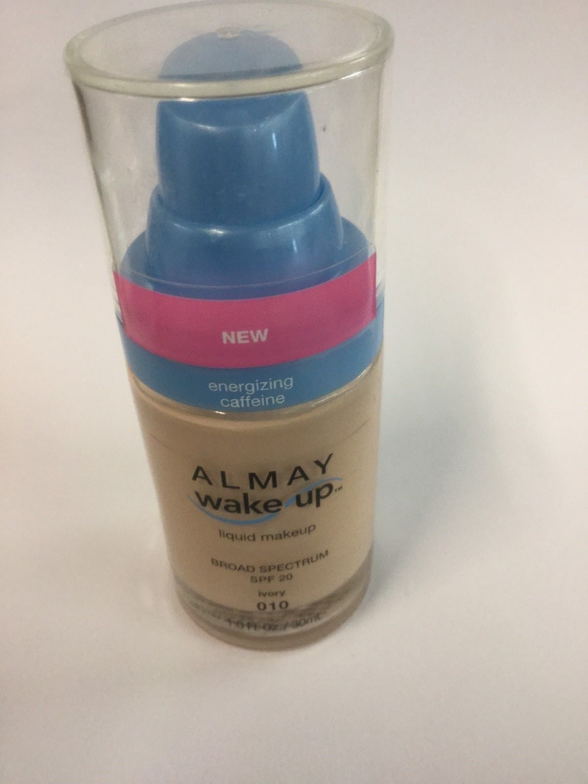 Almay Wake Up Energizing Caffeine Liquid Foundation Makeup #010 IVORY SPF 20