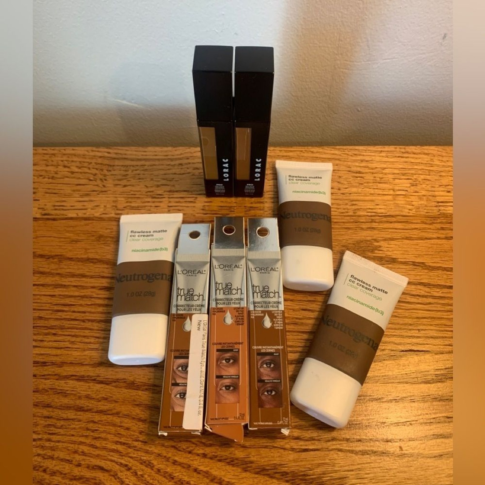 8X Neutrogena Lorac Loreal Skin Foundation Concealer Bundle LOT Dark Tone Honey