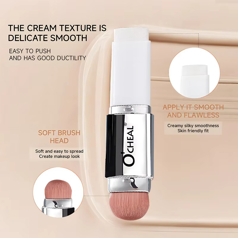 O’cheal Temperature Changing Foundation Stick Matte Full Coverage Cream Brush