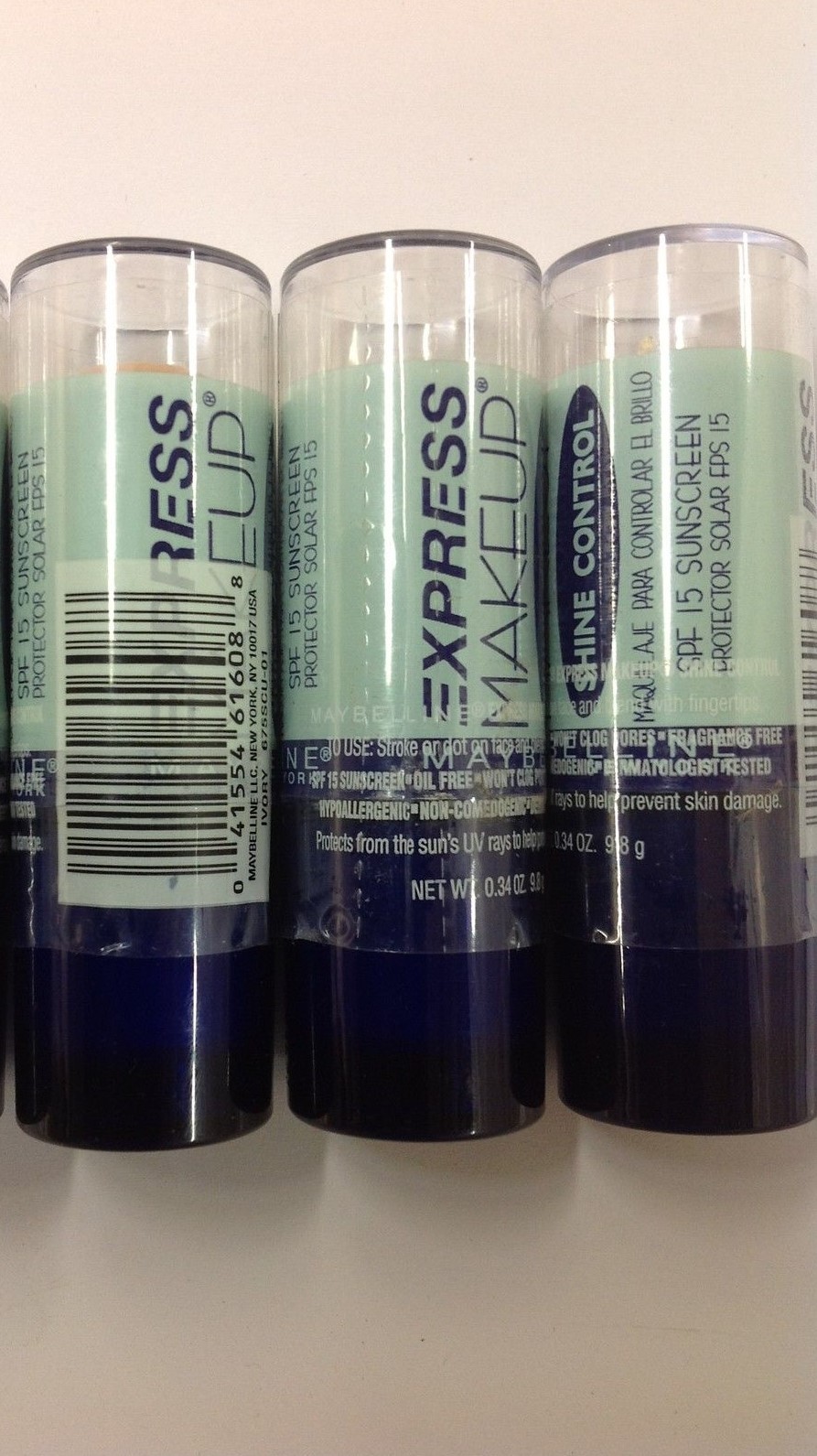 3 X Maybelline EXPRESS MAKEUP SHINE CONTROL SPF 15 ( NUDE ) New.