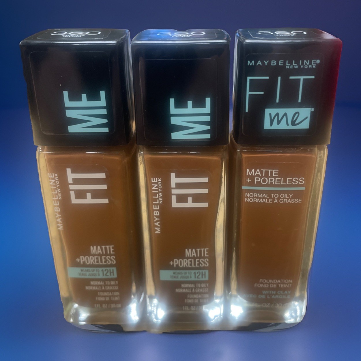 Maybelline Fit Me! Matte + Poreless Foundation 360 Mocha Lot Of 3 Bottles