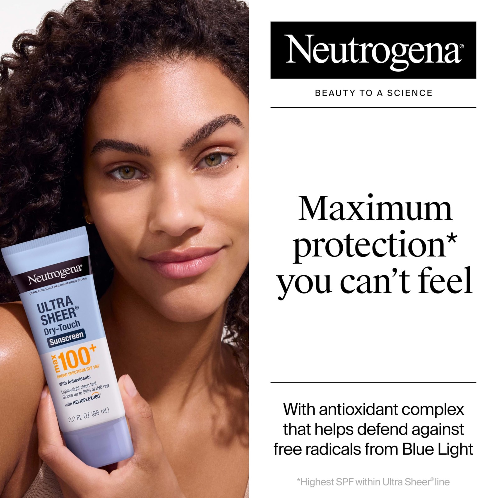 Neutrogena Ultra Sheer Dry-Touch Sunscreen Lotion, 3 Fl Oz (Pack of 1), White