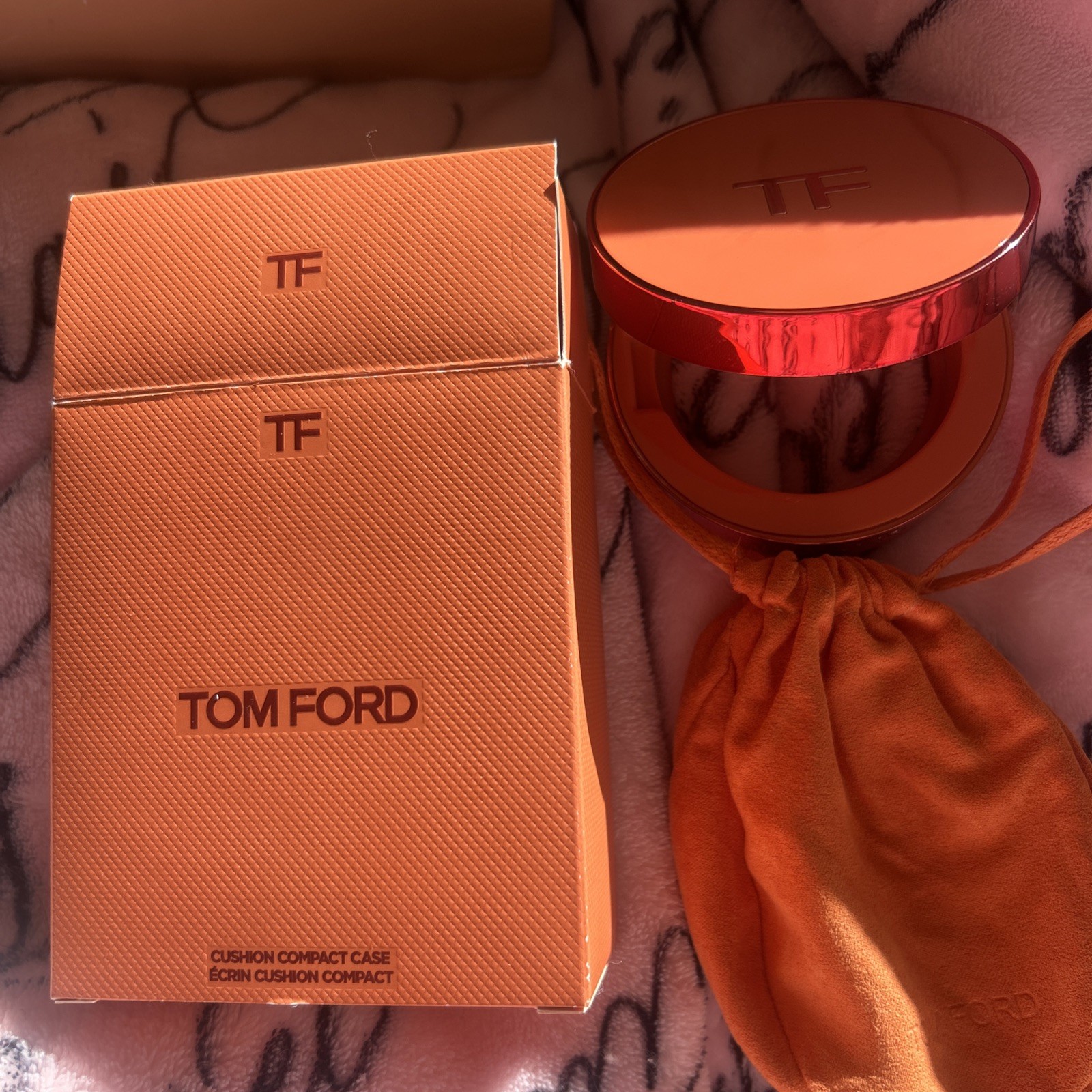 TOM FORD cushion, compact case empty orange