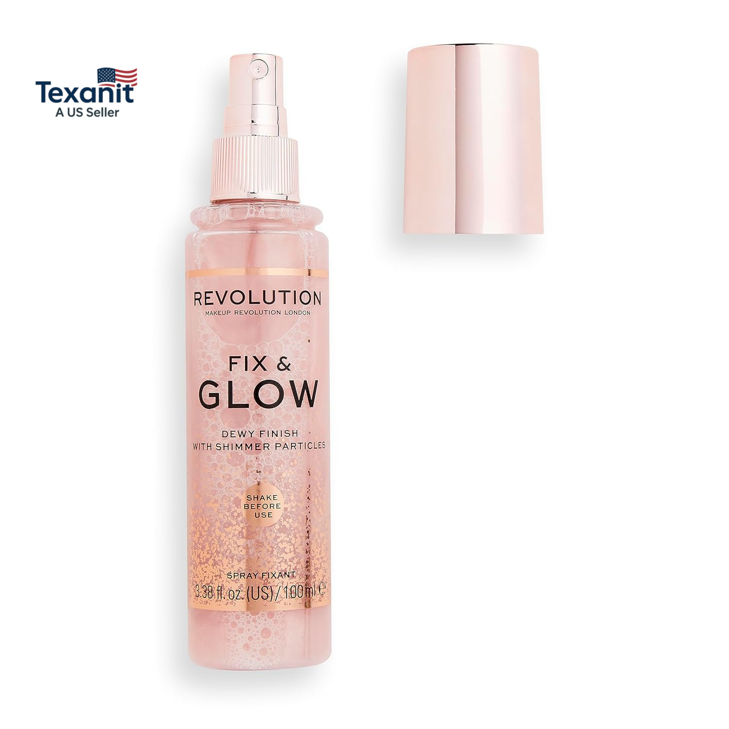 Fix & Glow Fixing Spray, Illuminating & Hydrating, Vegan & Cruelty-Free, 3.38 Fl