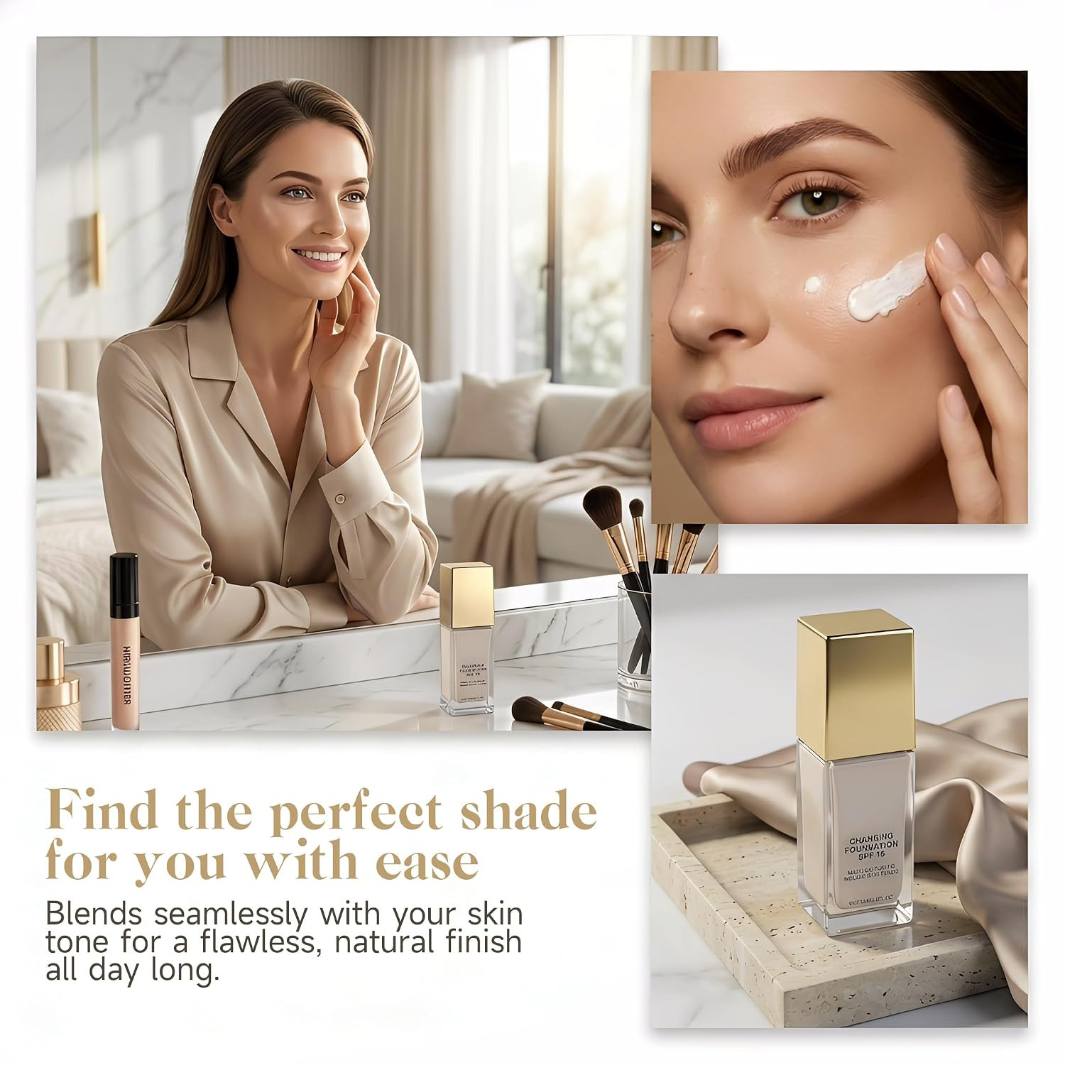 Color Changing Foundation for Mature Skin, 2026 New 2-In-1 Hydrating Lightweight