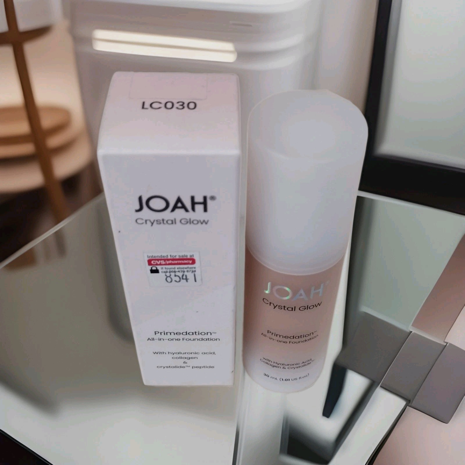 Joah CRYSTAL GLOW PRIMEDATION Peptide Foundation LC030 LIGHT W COOL UNDERTONES