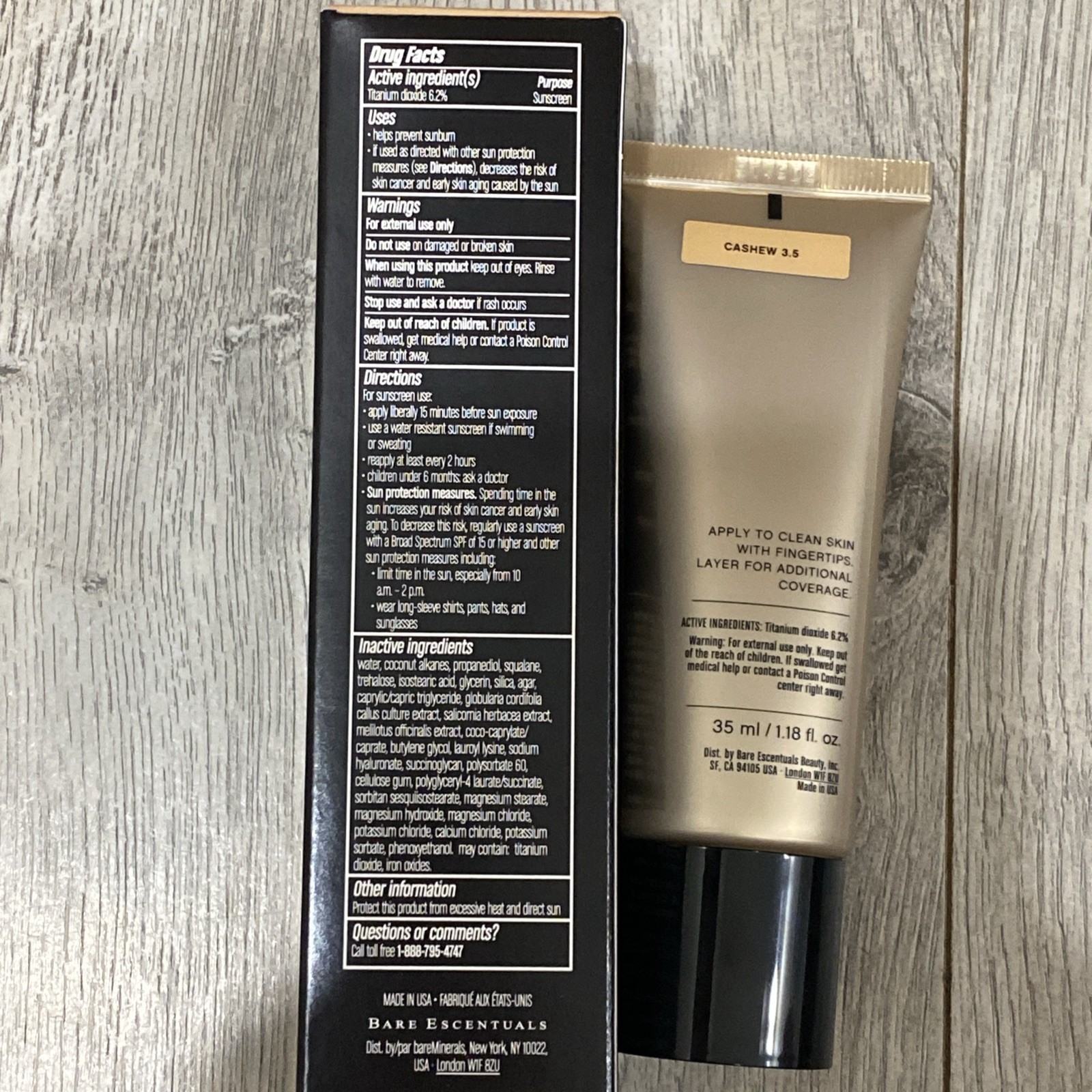 Bare Minerals Complexion Rescue, 1.18oz Tinted Moisturizer SPF 30 Cashew 3.5 NIB