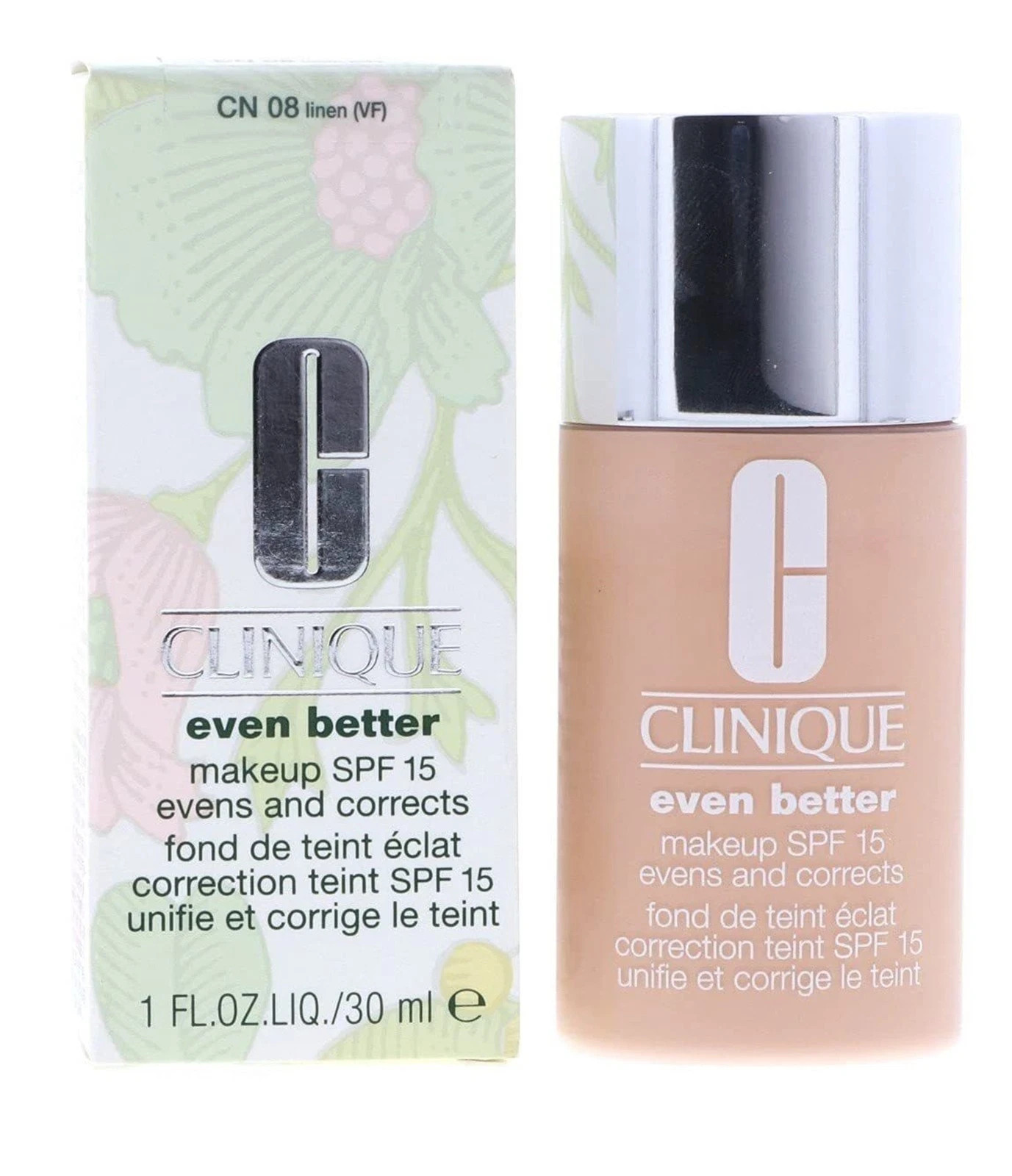Clinique Even Better Makeup Broad Spectrum Spf 15 ~ CN 08 Linen (VF) ~ 1 oz
