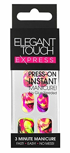 Elegant Touch Express 3 Minute Manicure Bright Marble: 24 Pre-Glued Nails 10 …