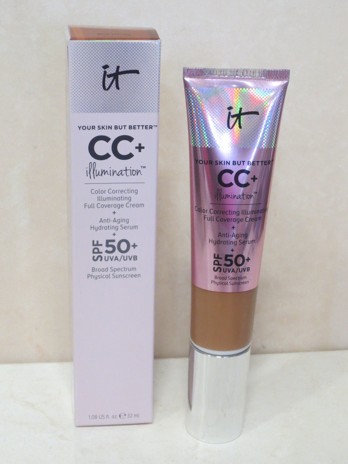 IT COSMETICS SKIN BUT BETTER CC+ ILLUMINATION FULL COVERAGE CREAM – RICH HONEY