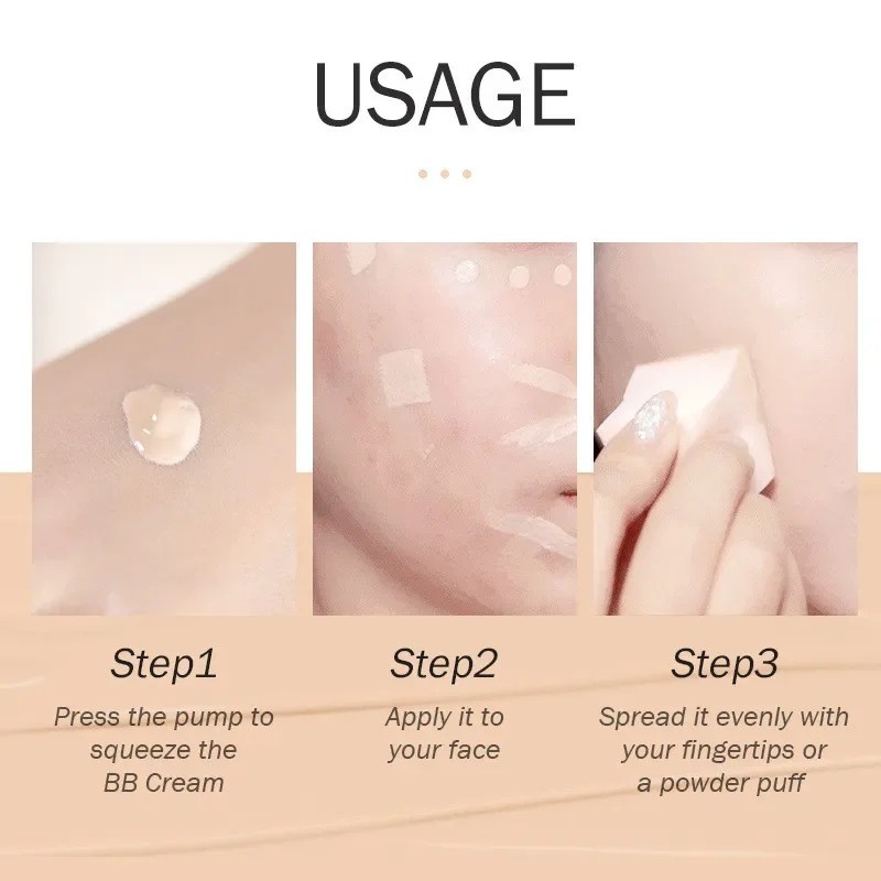 BB Cream Waterproof Foundation Concealer Brighten Skin Tone Makeup 30ml
