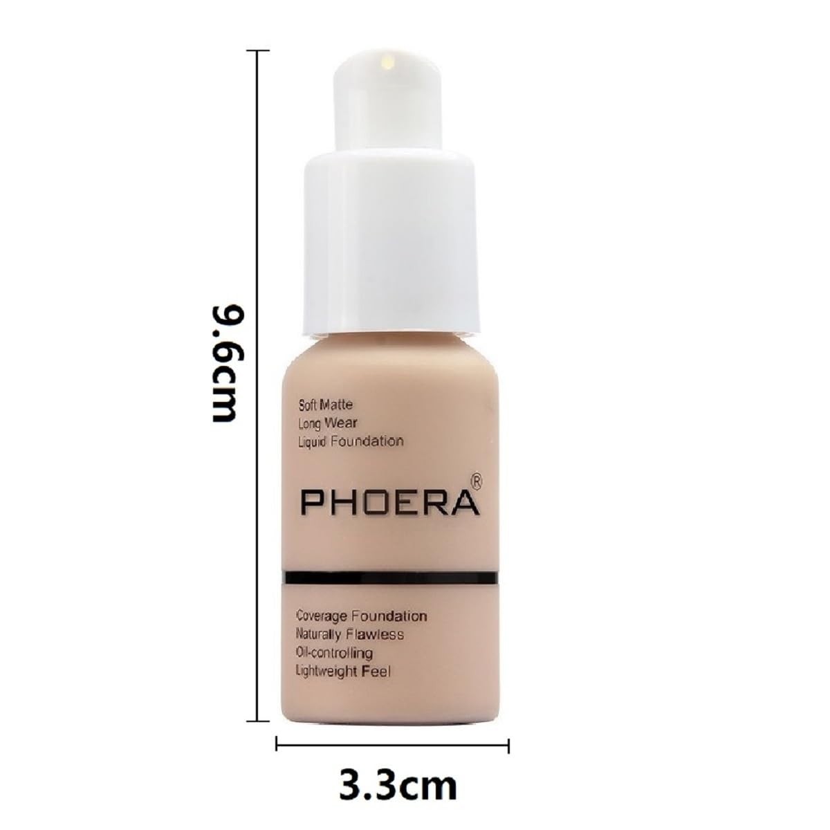 PHOERA Flawless Soft Matte Foundation 24HR – 102 Nude, Full Coverage, Waterproof