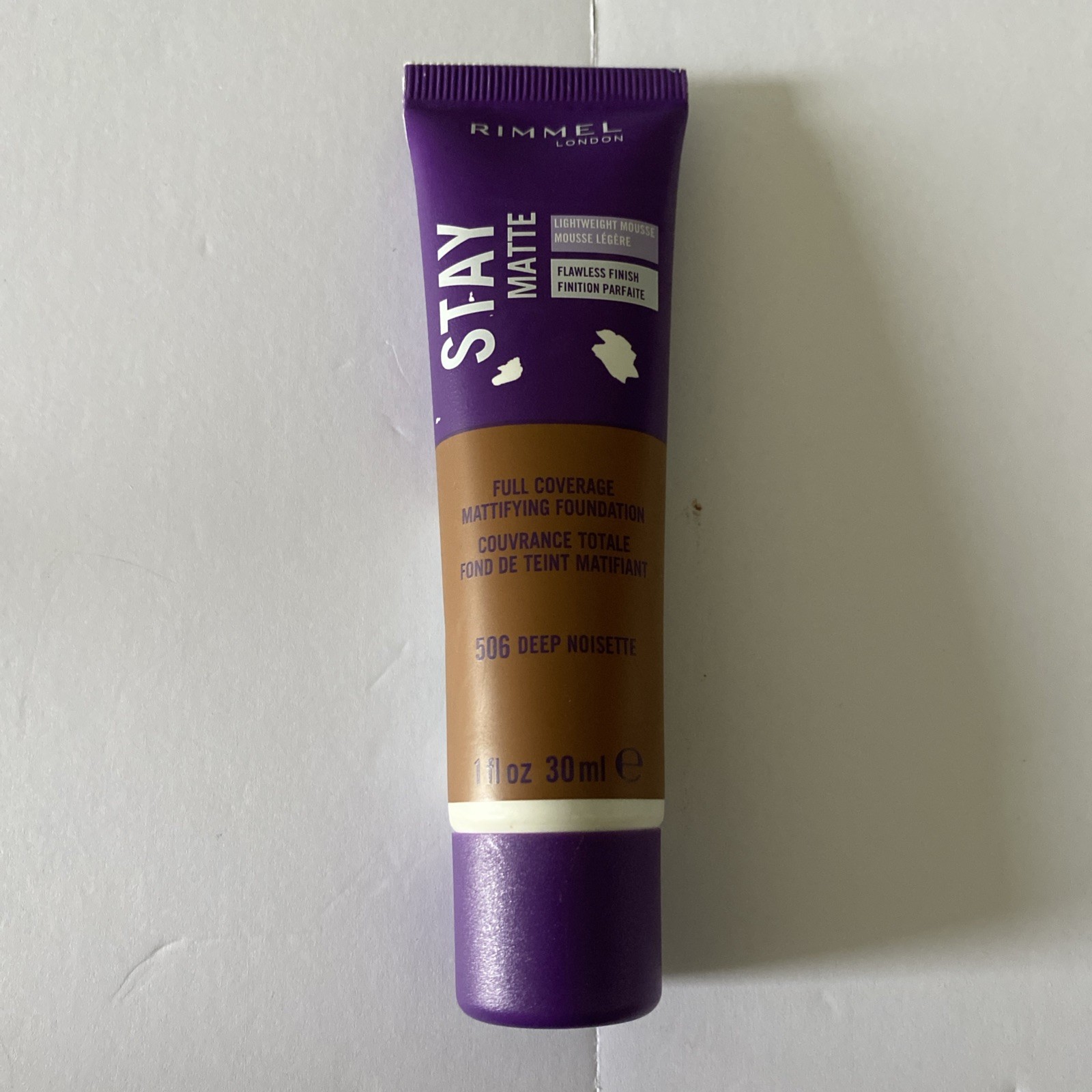 rimmel london stay matte liquid mousse foundation 506 Deep Noisette