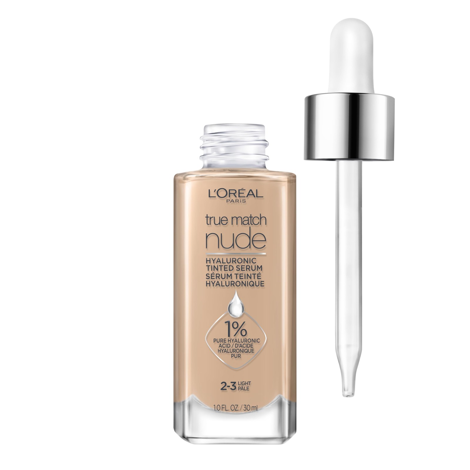 True Match Nude Hyaluronic Tinted Serum Foundation with 1% Hyaluronic acid, L…