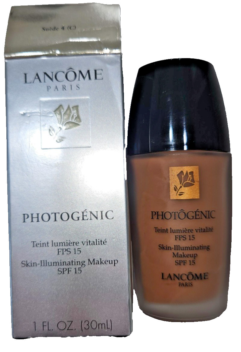 LANCOME Paris Photogenic MAKEUP SPF 15 Suede 4 (C) 1 OZ NOS NIB Boxed Dark Skin
