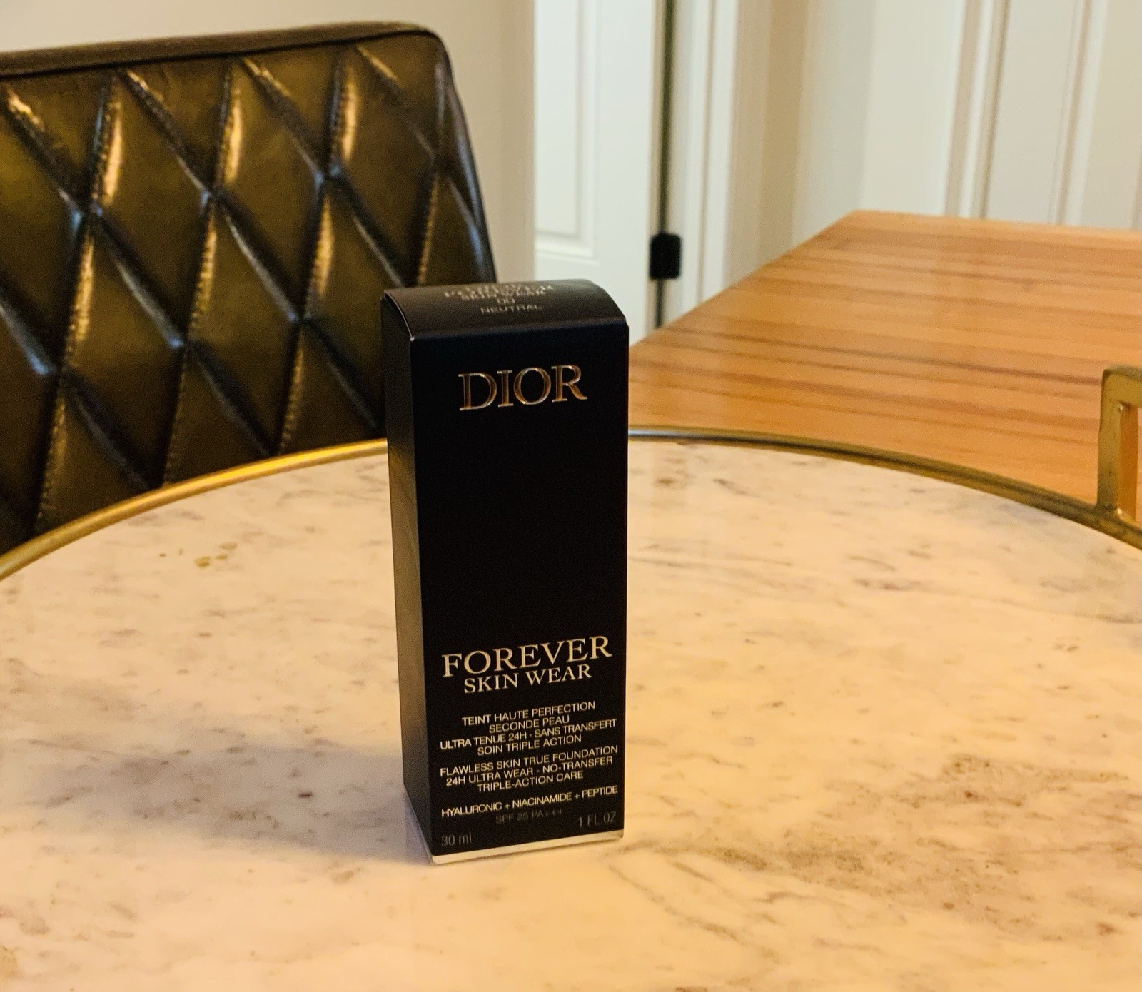 NIB DIOR FOREVER Skin Wear 24Hr Foundation 00 NEUTRAL Hyaluronic Peptides $60