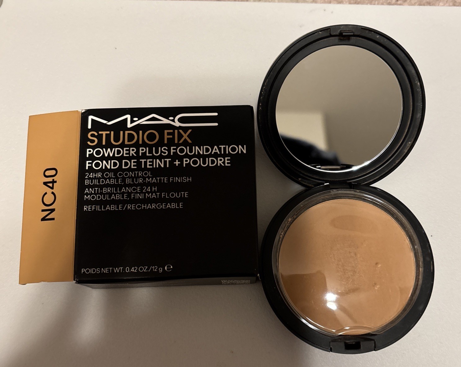 MAC Studio Fix Powder Plus Foundation NC40 ~ 0.42oz/12g Full Size NIB Refillable