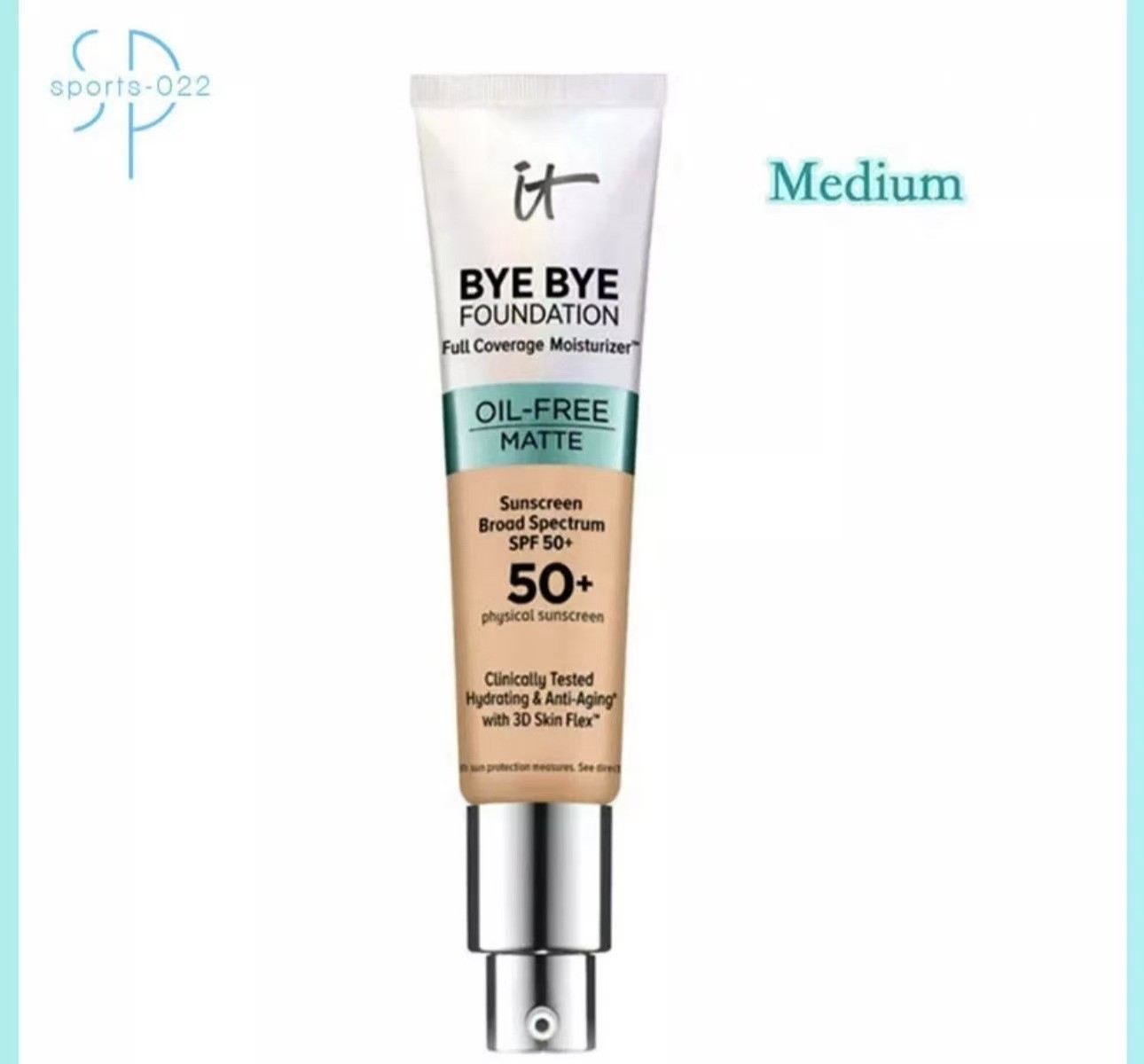 IT Cosmetics Bye Bye Foundation -Full Coverage Moisturizer 50 SPF- Free Shipping
