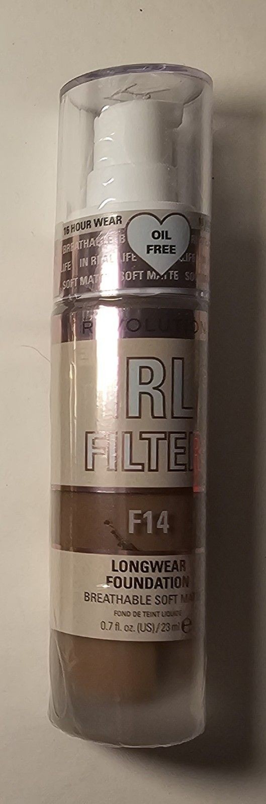 Revolution IRL Filter F14 Longwear Foundation Soft & Breathable Formula New