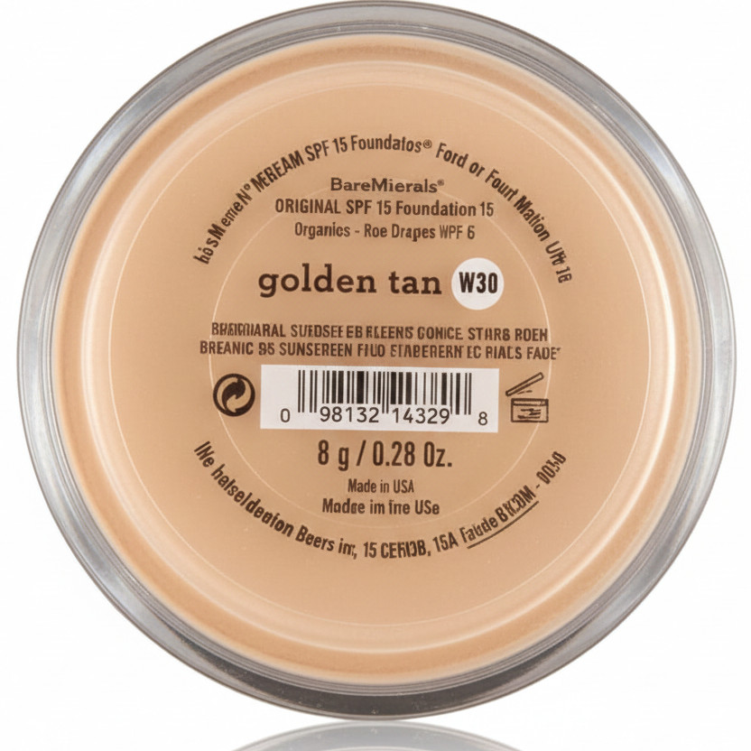bareMinerals Original SPF 15 Foundation Golden Tan W30 Loose Powder 0.28 Oz NEW