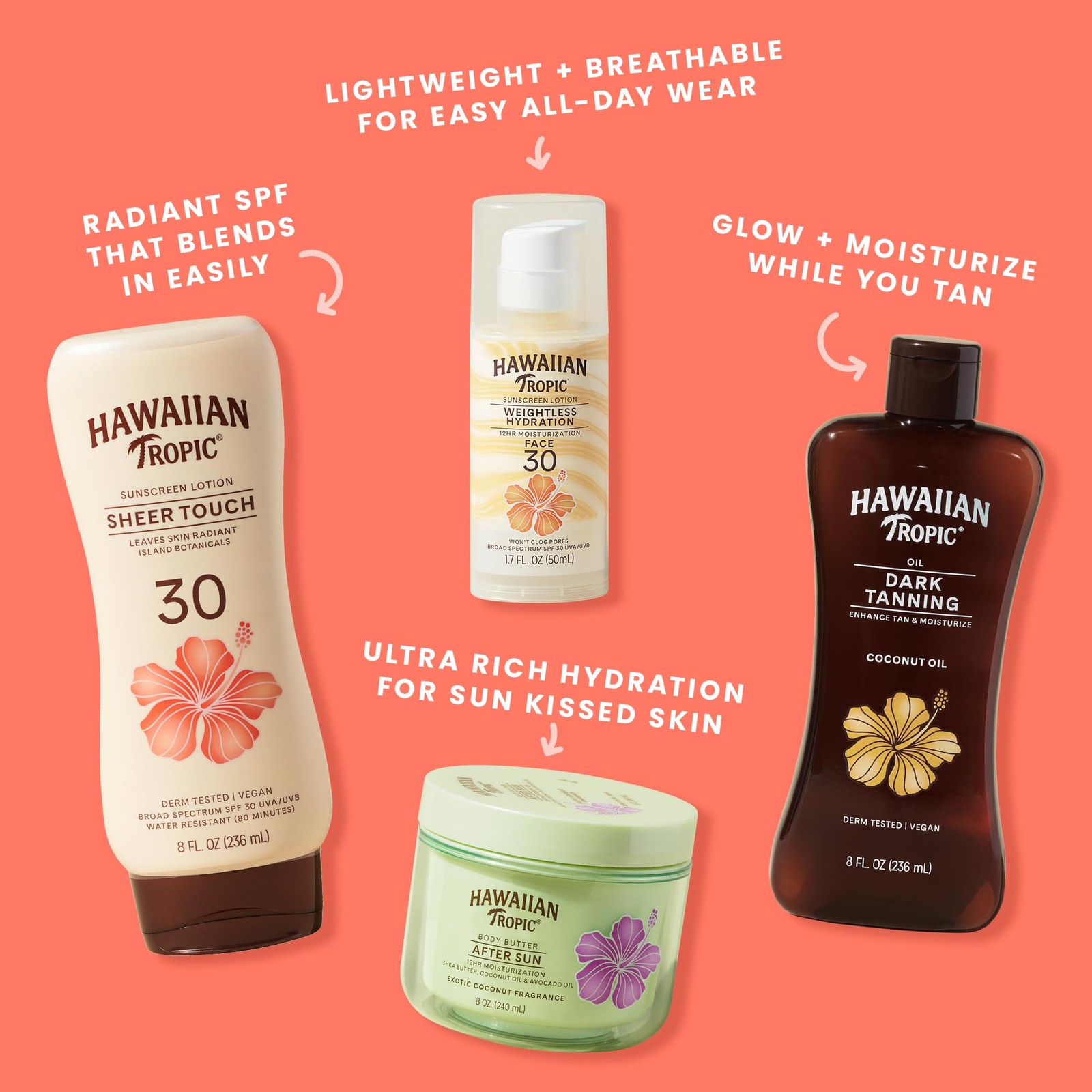 Hawaiian Tropic Sheer Touch Lotion Sunscreen, 8 Fl Oz (Pack of 1), Sun