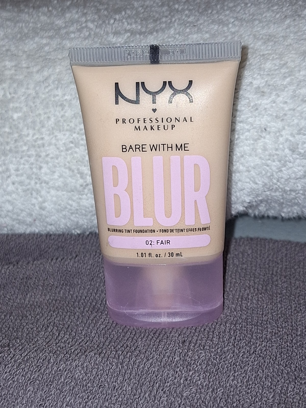 NYX 02:Fair – Bare With Me Blurring Skin Tint Foundation 1Fl Oz. Small Leak