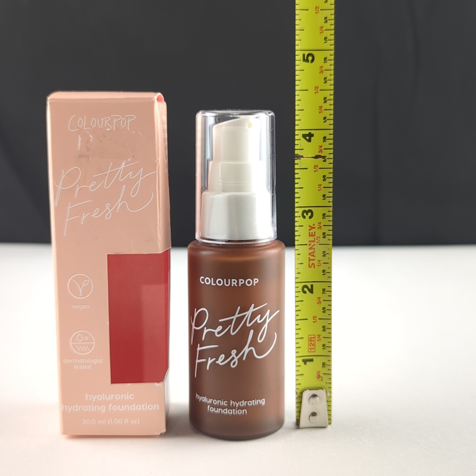 2x Lot Colour Pop Pretty Fresh “Deep Dark 215N” Liquid Foundation Full Size NEW