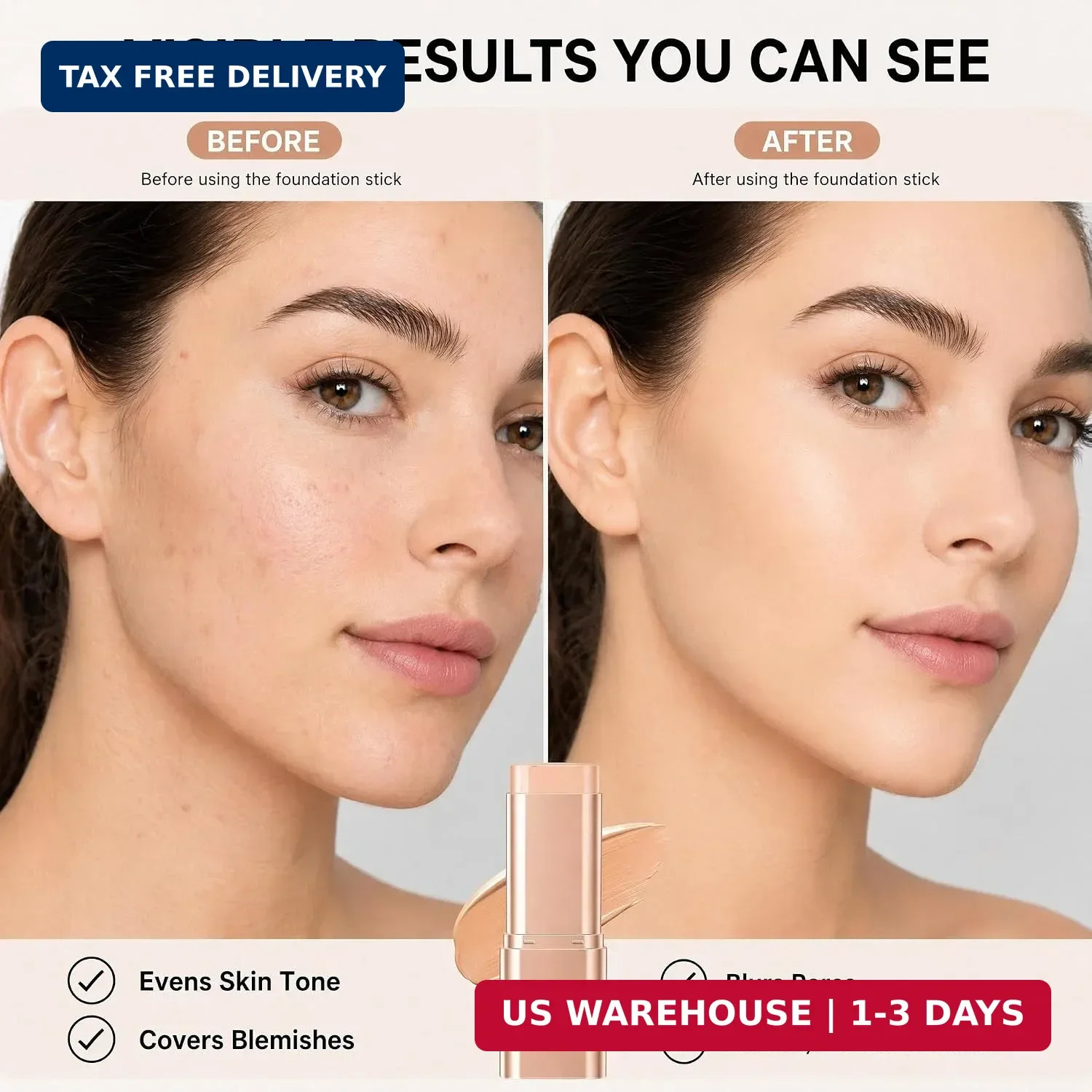 Luminous Dual-ended Concealer Foundation Stick, Korean Foundation Stick, Buildab