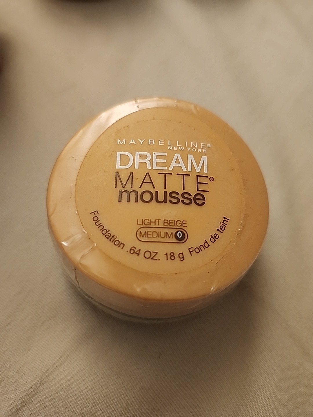 Maybelline Dream Matte Mousse Light Beige Medium 0 Foundation .64oz NEW SEALED!
