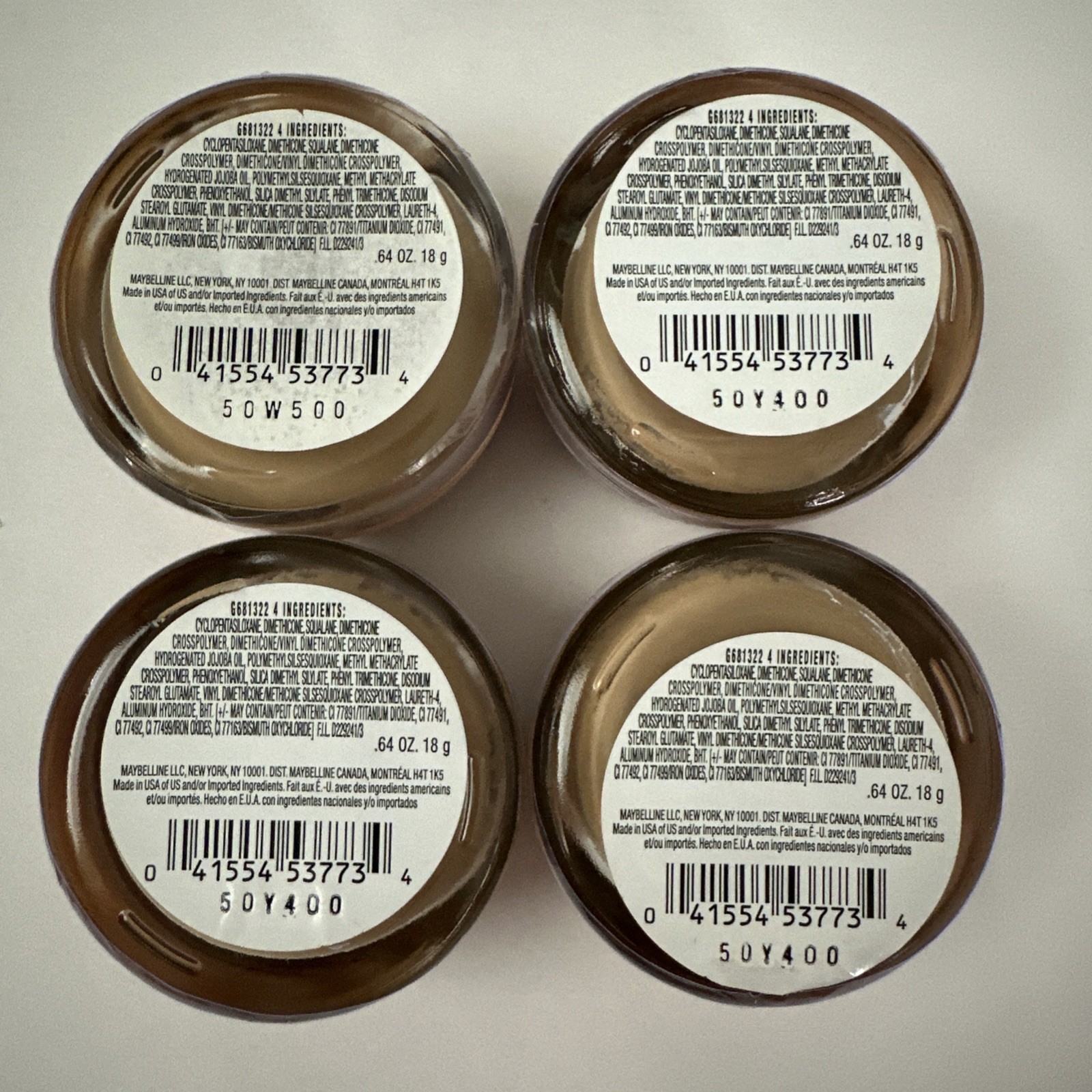 (4) Maybelline Dream Matte Mousse Light Beige Medium 0 Foundation .64oz