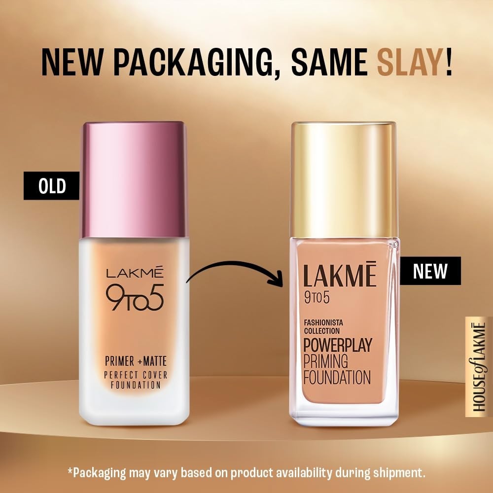 Lakme 9 to 5 Primer + Matte Perfect Cover Liquid Foundation W240 Warm Beige 25ml