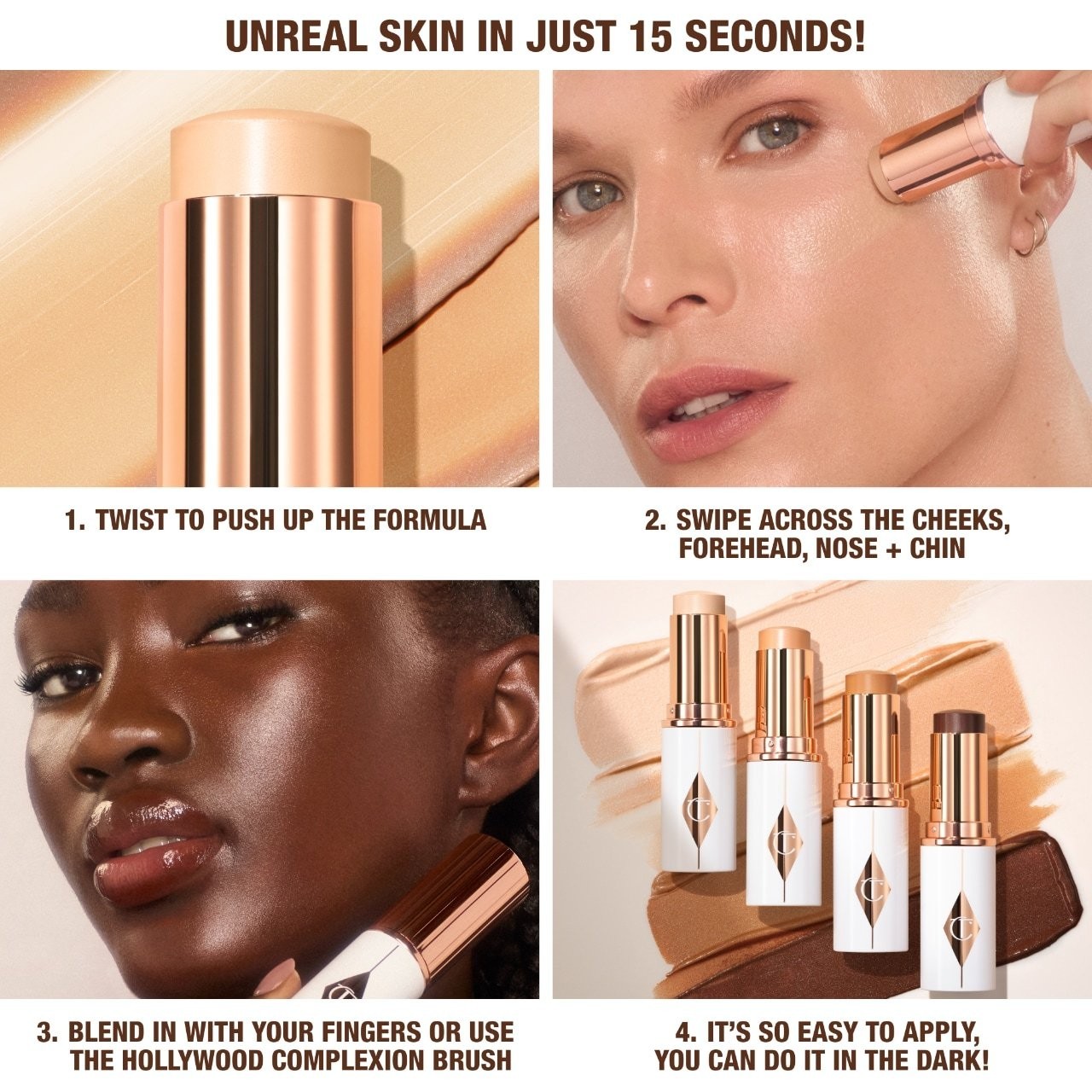 Charlotte Tilbury Authentic Hydrating Foundation Stick 17 Colors are optional