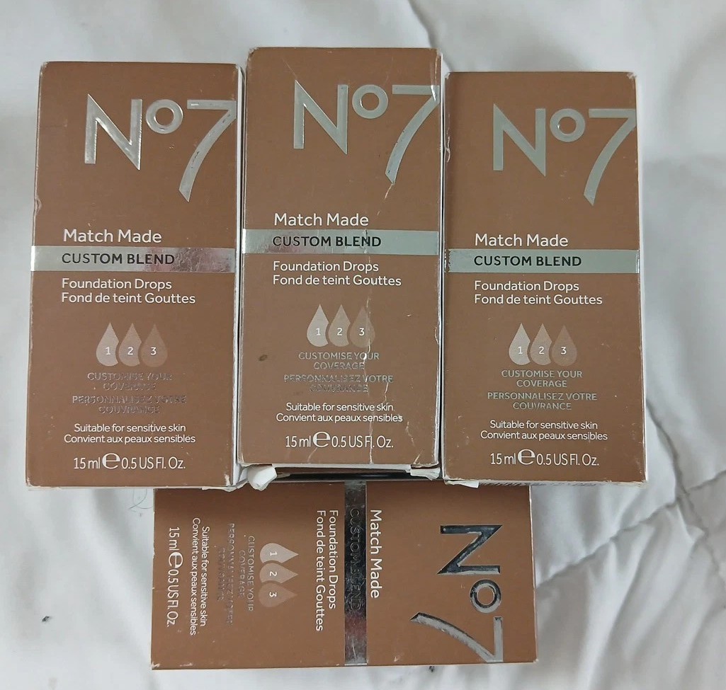2 Of No7 Match Made Custom Blend Foundation Drops Deeply Toffee 0.5 Fl Oz
