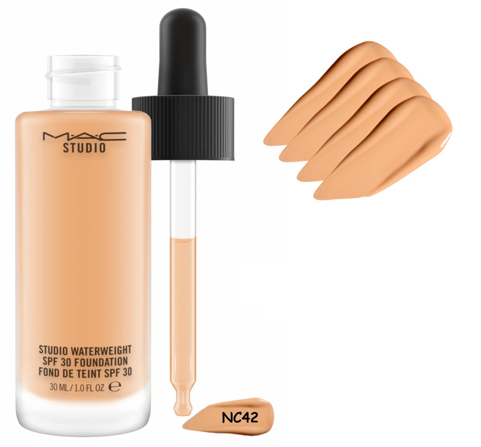 MAC Studio NC42 Waterweight SPF 30 Foundation 1.0 OZ NIB Broad Spectrum SPF 30