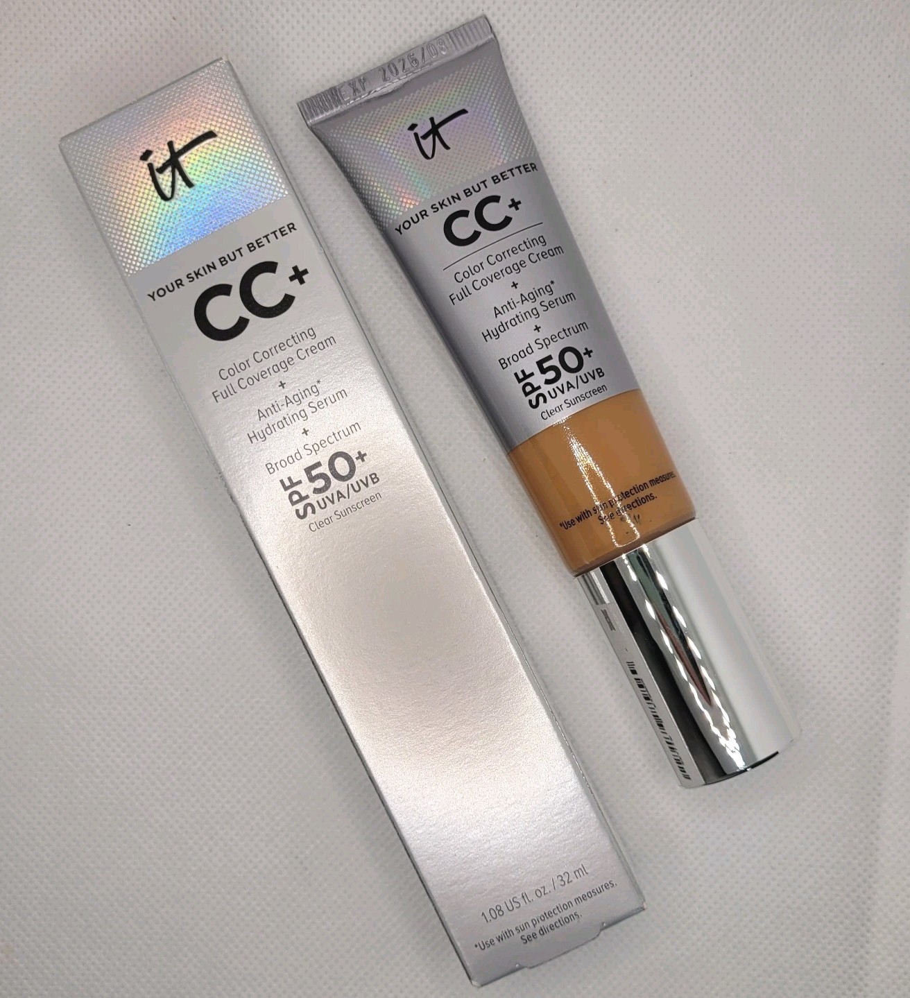 IT Cosmetics CC+ SPF 50 Cool Tan Shade 1.08oz / 32ml Full Size New EXP 08/26