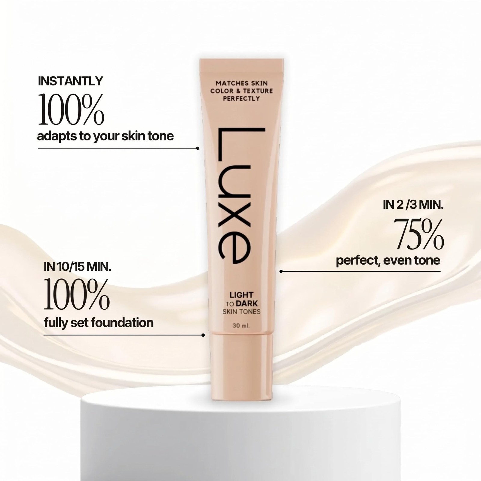 Luxe Color Changing Foundation – Light 1 Fl Oz (Pack of 1),