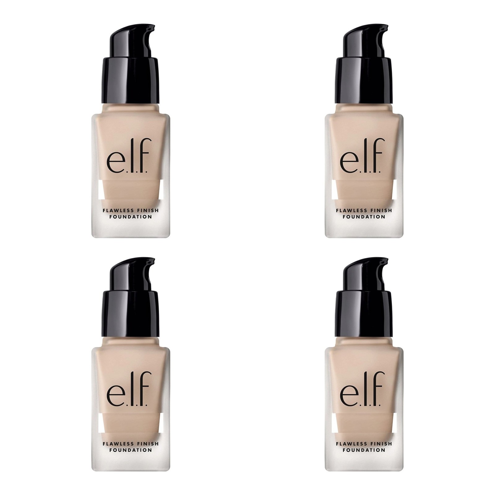 e.l.f. Flawless Satin Foundation, Snow, 0.68 fl oz – 4 Pack