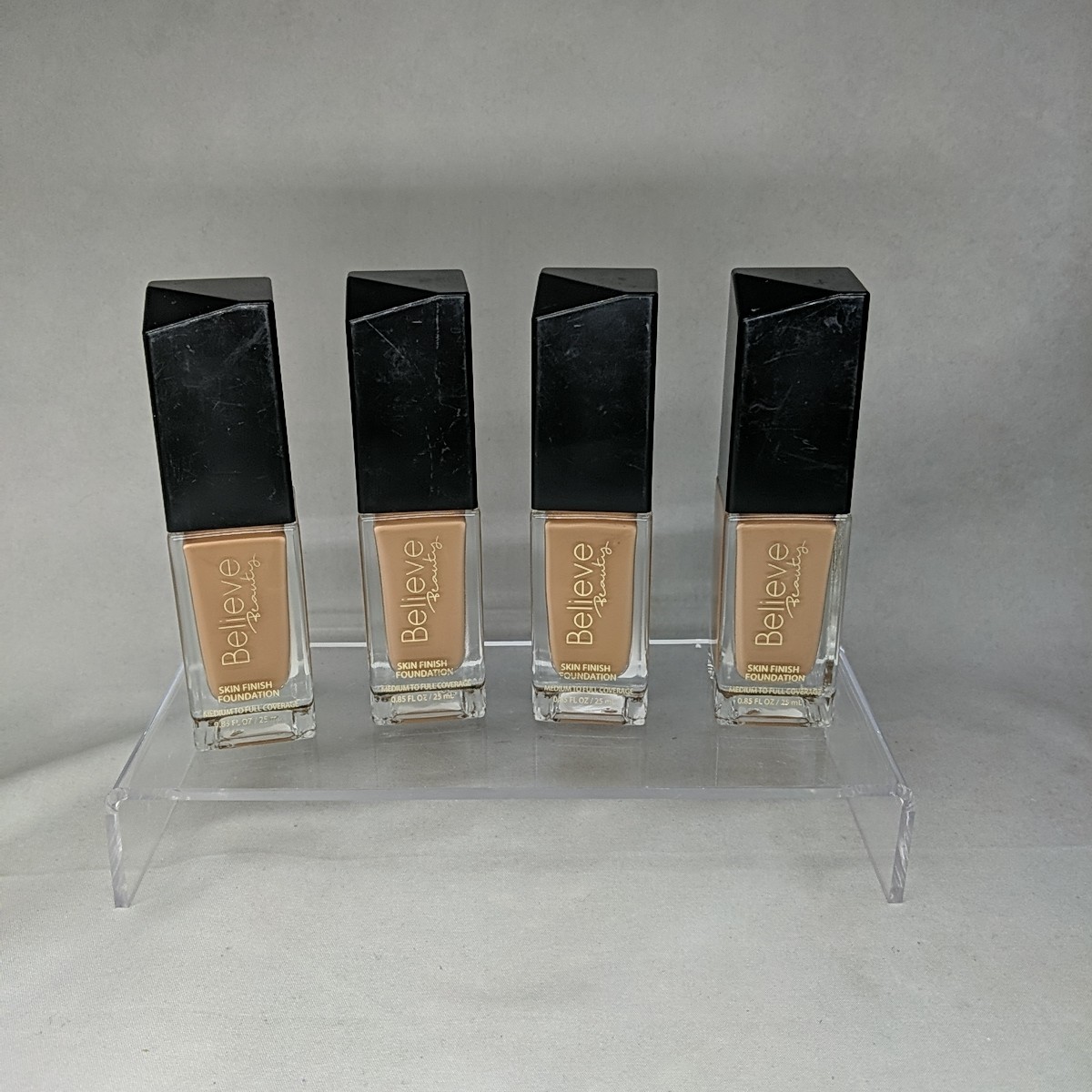 Believe Beauty Skin Finish Foundation TAWNY 0.85 oz 4 Pc Medium to Full Coverage