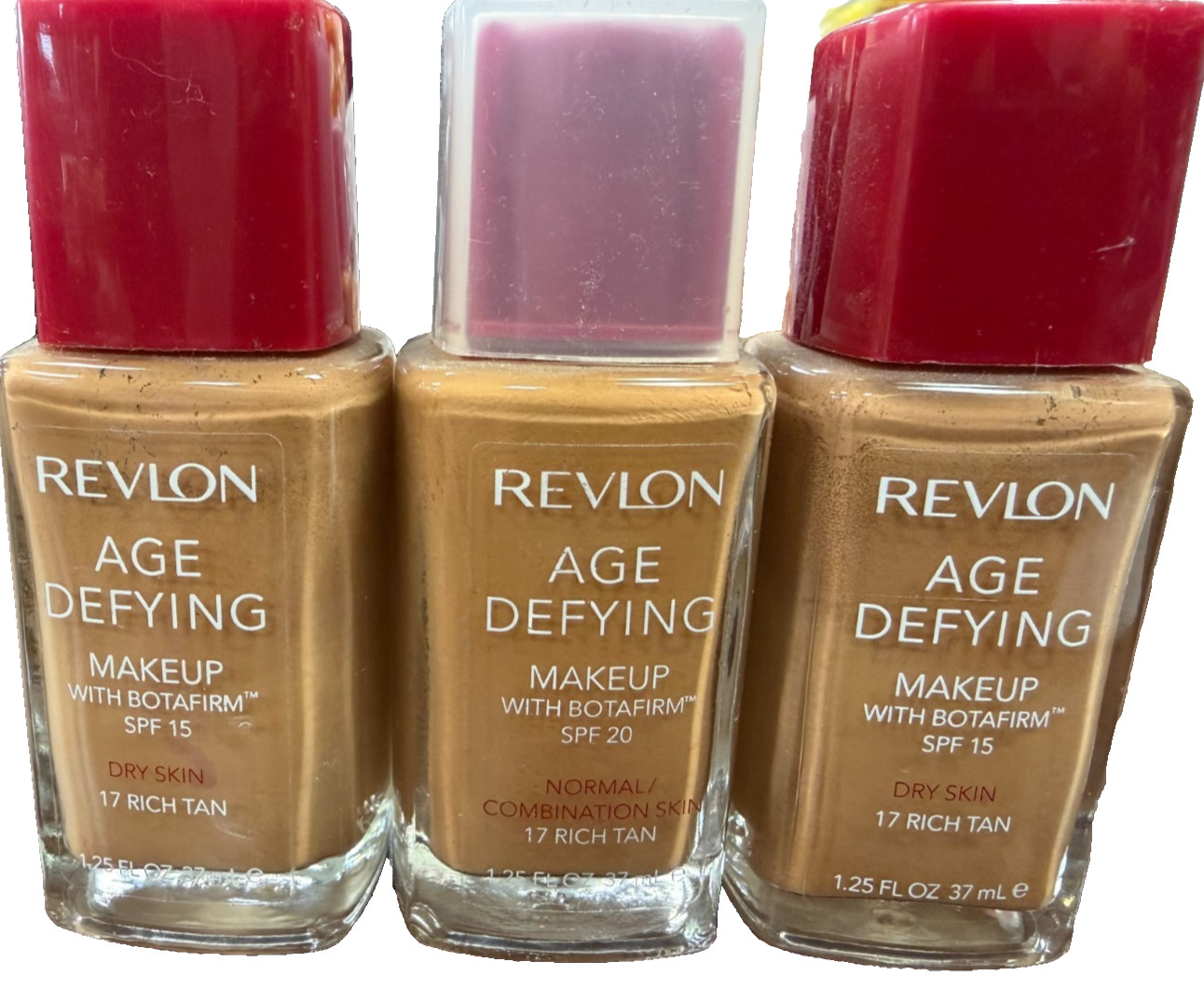 Lot of 3 Revlon Age Defying Make Up With Bota Firm 17 Rich Tan BRAND NEW