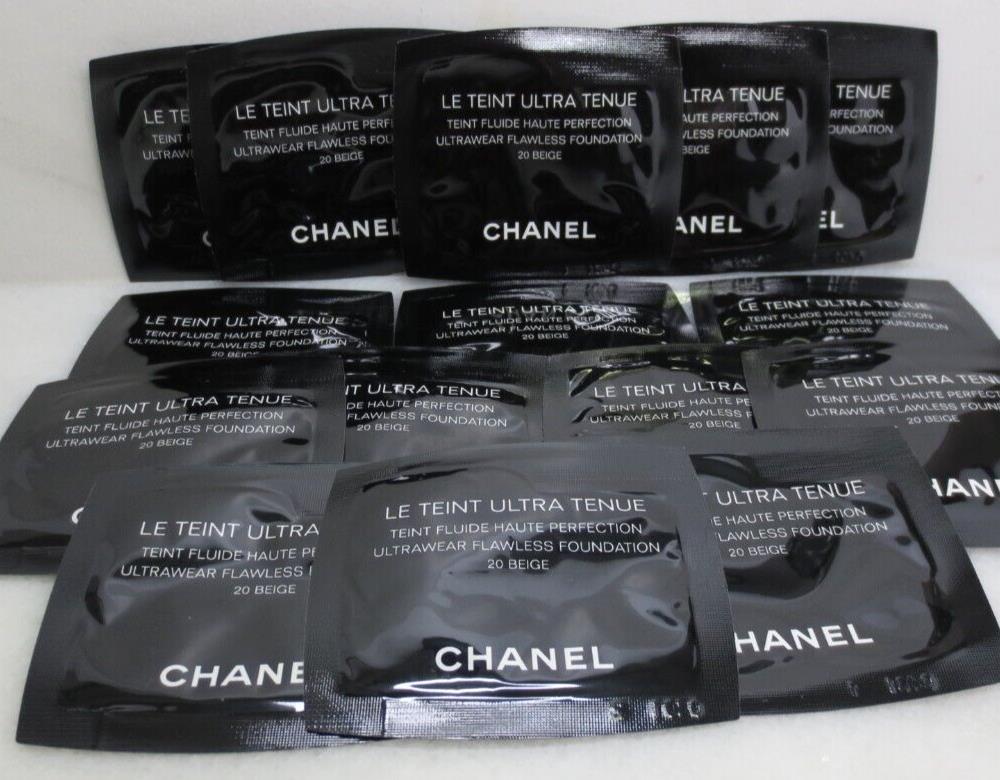 15 x CHANEL LE TEINT ULTRA TENUE ULTRAWEAR FLAWLESS FOUNDATION 20 BEIGE 0.03 OZ