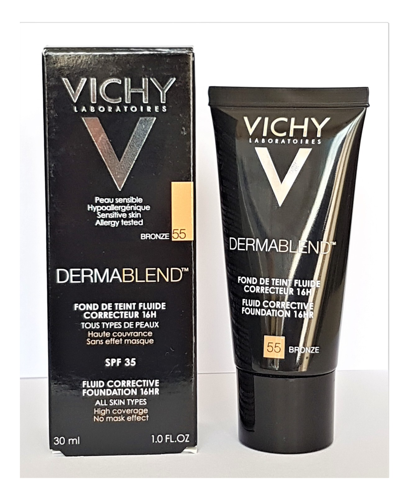 Vichy dermablend fluid corrective foundation 16HR 30ml – shade Bronze 55