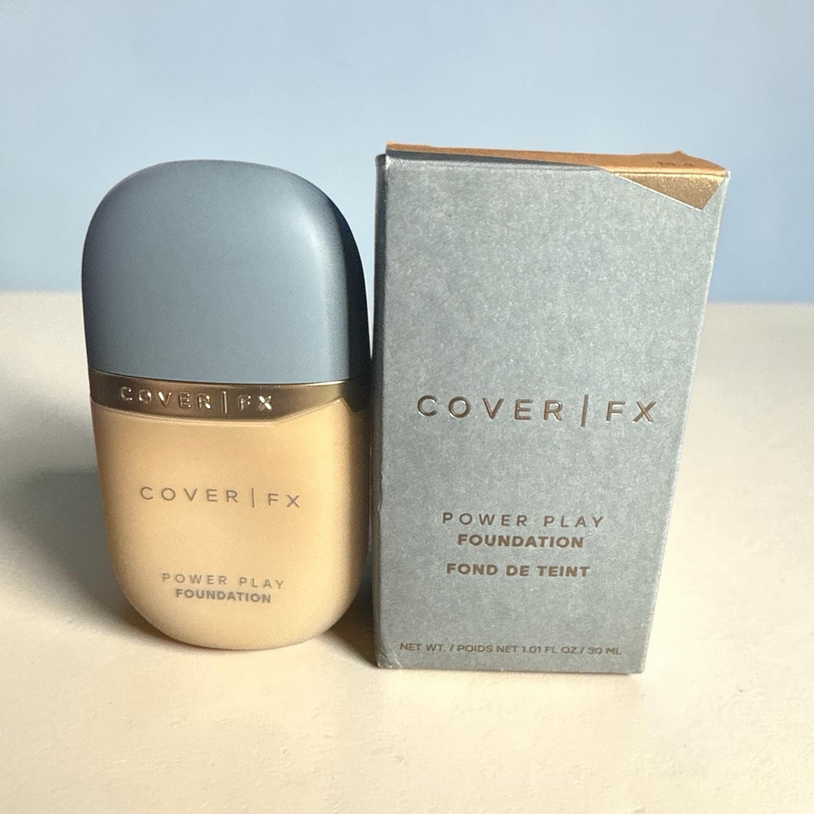 COVER FX Power Play Liquid Foundation M4 Full Size NIB