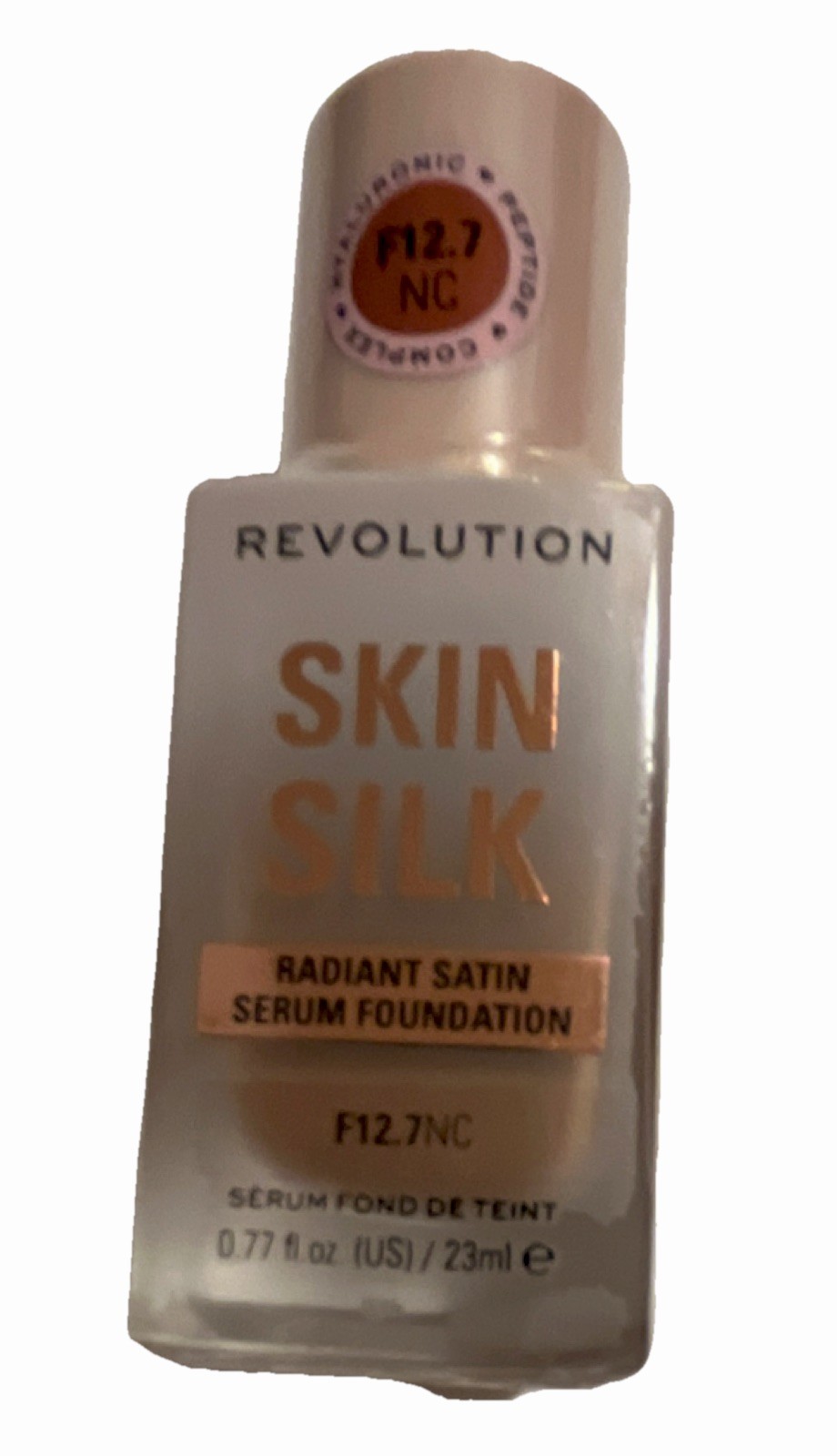 Revolution Skin Silk Satin Serum Foundation F12.7NC Hyaluronic Acid 0.77 fl oz