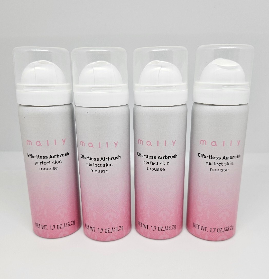 Mally Effortless Airbrush Perfect Skin Mousse Foundation TAN 1.7oz (LOT OF 4)