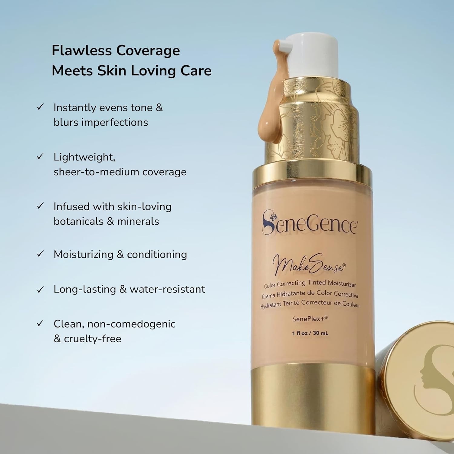 SeneGence MakeSense Color Correcting Tinted Moisturizer CCTM 1oz – Choose Shade