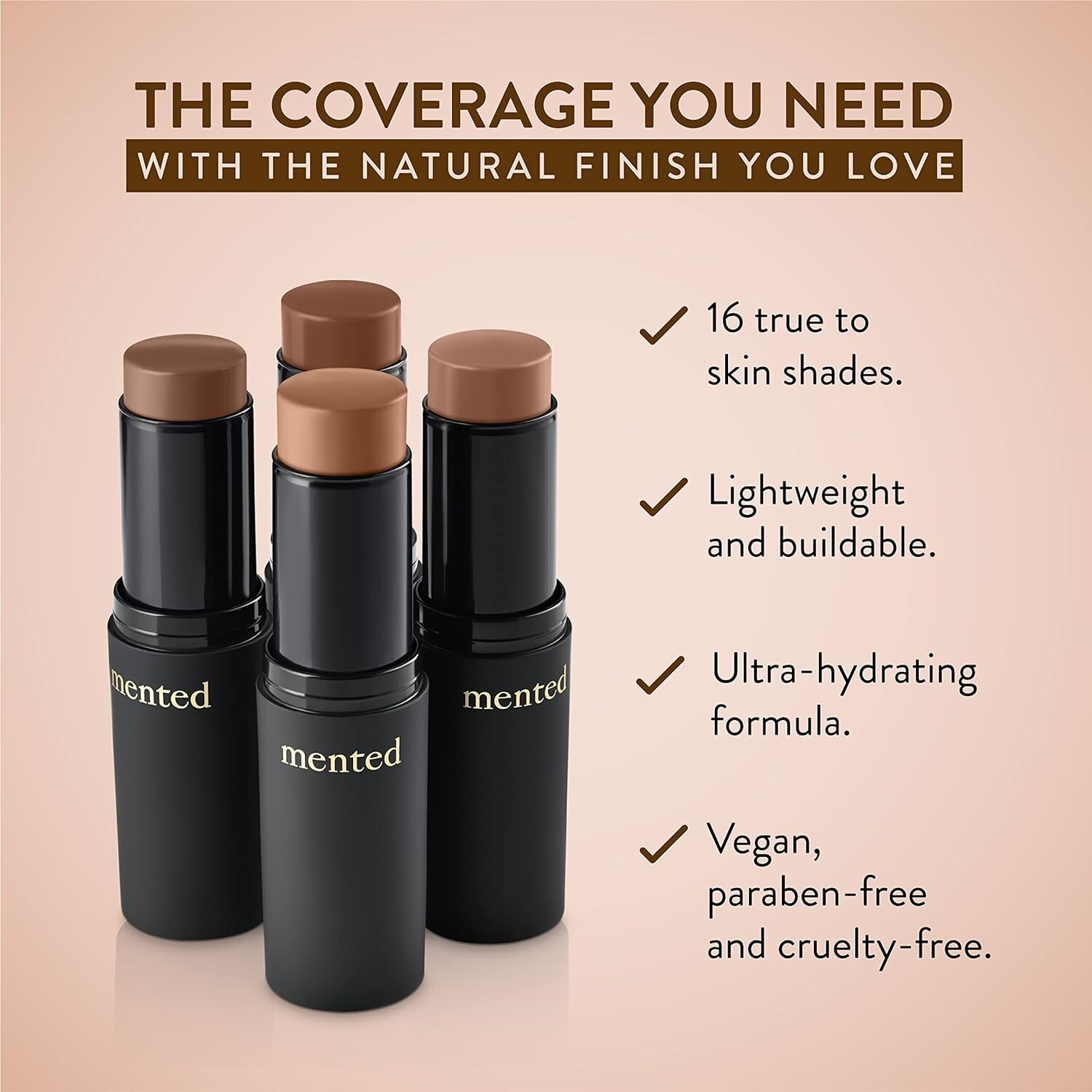 MENTED Foundation, Contour, Or Concealer Stick- Rich Brown Tone -Shade: D20 -NEW