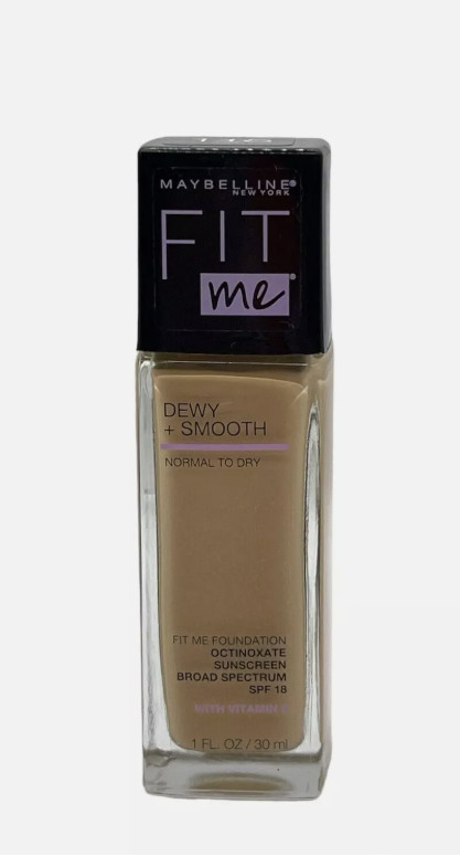 Maybelline Fit Me Dewy and Smooth Liquid Foundation, SPF 18, 115 Ivory, 1 fl oz