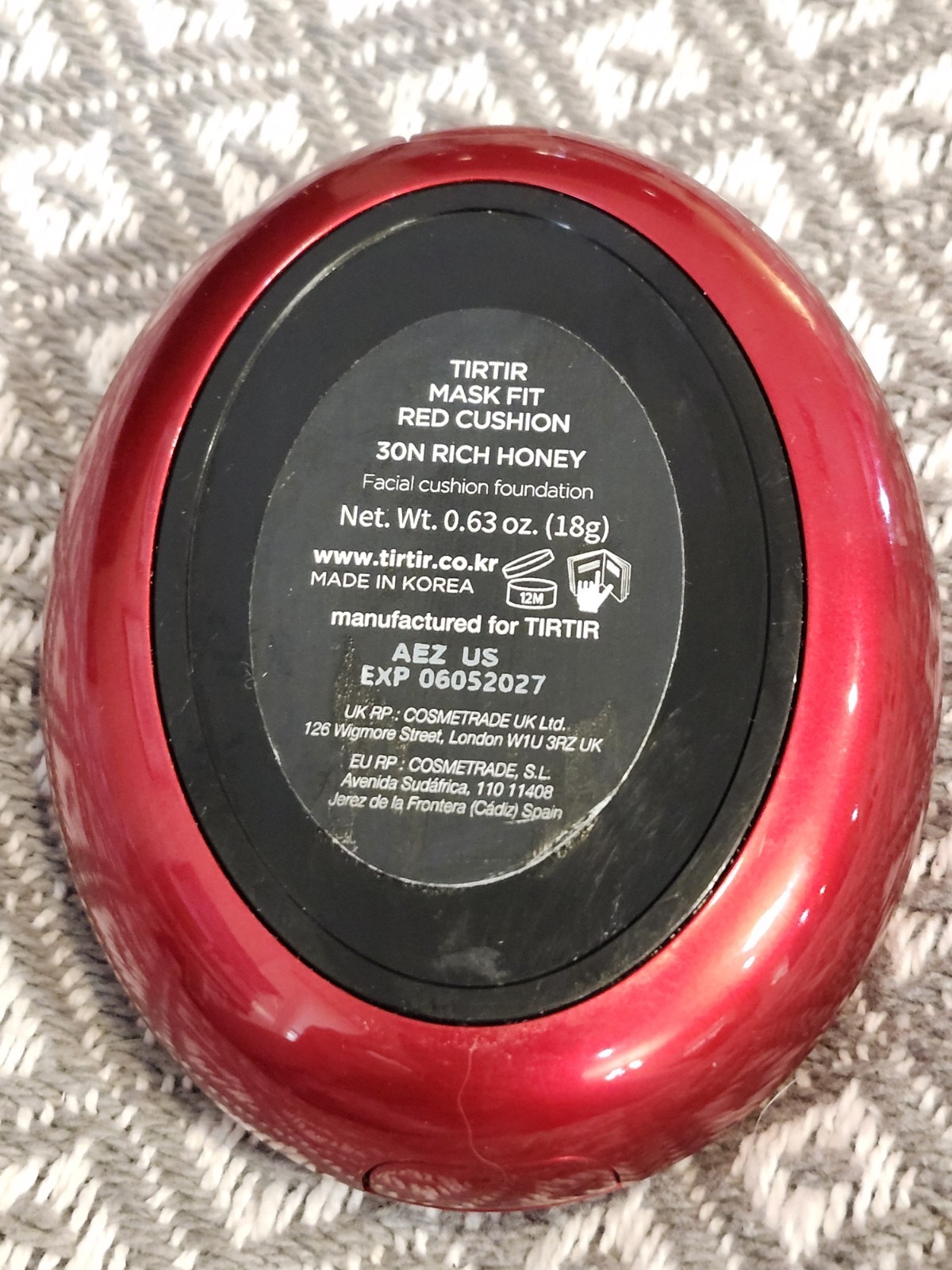 Tirtir Mask fit red cushion – 30N Rich Honey .63oz 18g NEW SEALED WITHOUT BOX
